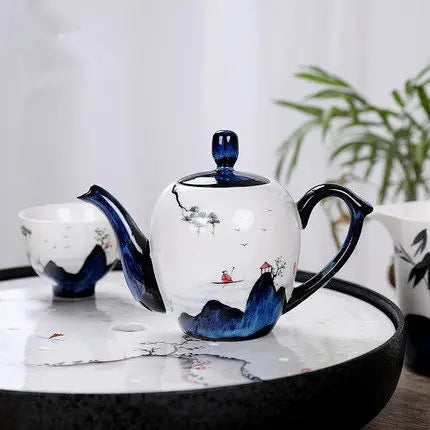 Ceramic Hand-painted Japanese Tea Set Household Simple Teapot Teacup Filter Tea Hai Fung Fu Da Hong Pao Teaware Gift Box