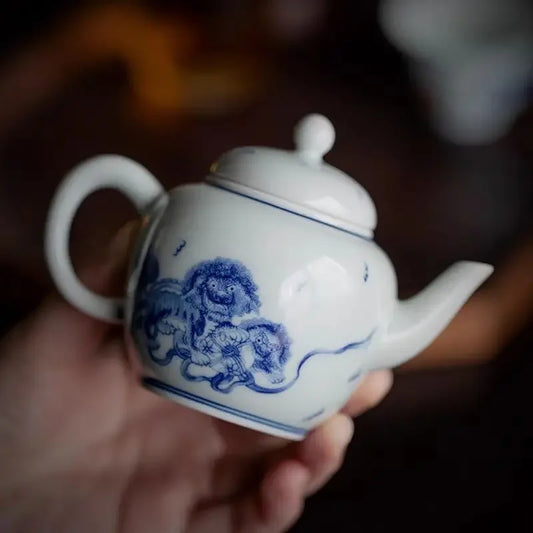 Ceramic Infuser Vintage Teapot With Strainer Jingdezhen Accessories Samovar For Chinese Te Guan Yin Flower Oolong Tea Ceremony