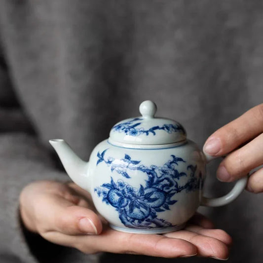 Ceramic Infuser Vintage Teapot With Strainer Jingdezhen Accessories Samovar For Chinese Te Guan Yin Flower Oolong Tea Ceremony