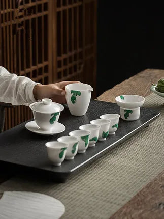 Ceramic Japanese Style Tea Set Cover Bowl Teapot Teacups Office Home Kung Fu Green Tea Jin Jun Mei Oolong Teaware Free Shipping