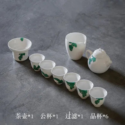 Ceramic Japanese Style Tea Set Cover Bowl Teapot Teacups Office Home Kung Fu Green Tea Jin Jun Mei Oolong Teaware Free Shipping