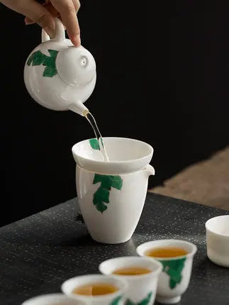 Ceramic Japanese Style Tea Set Cover Bowl Teapot Teacups Office Home Kung Fu Green Tea Jin Jun Mei Oolong Teaware Free Shipping