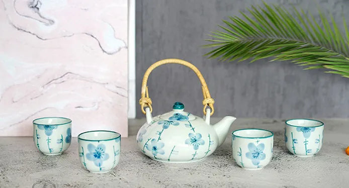 Ceramic Japanese Style Tea Set Home Teapot Suspension Pot Teacup Kung Fu Black Tea Da Hong Pao Teaware Gift Box