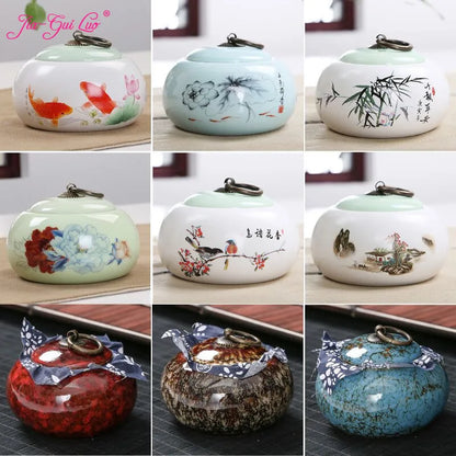 Ceramic Japanese styleTea caddies  Dried Fruit Storage Cans, Sealed Bottle, Tea Accessories D009