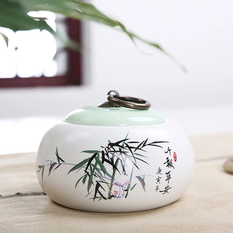 Ceramic Japanese styleTea caddies  Dried Fruit Storage Cans, Sealed Bottle, Tea Accessories D009