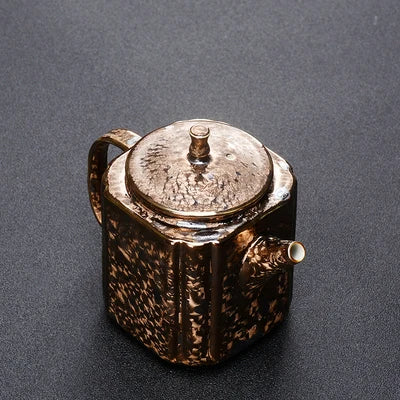 Ceramic Kiln Change Tianmu Glaze Teapot Household Simple Large Kung Fu Black Tea Colorful Sheet Metal Jianye Tea Maker