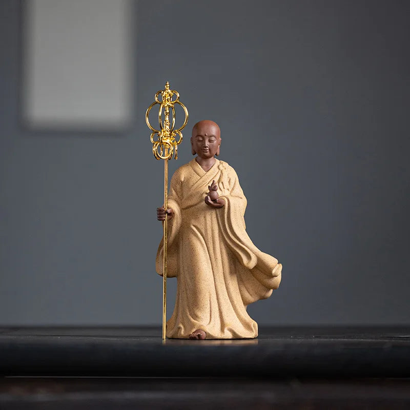 Ceramic Ksitigarbha King Bodhisattva Buddha Figure Statue Porcelain Art Sculpture High-end Home Office Fortune Feng Shui Statue