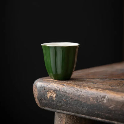 Ceramic Kung Fu Tea Set Cup Master Cup Emerald Retro Household Personal Single Guest Cups Pretty Pottery Technology Teaware Bar
