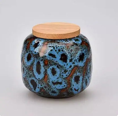 Ceramic Little Tea Caddy, Chinese, All Kinds of Tea Storage Box, Crude Pottery Canister, Container for Puer Tea, Modern Style