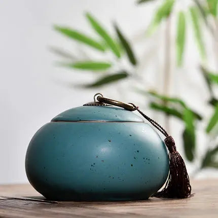 Ceramic Little Tea Caddy, Chinese, All Kinds of Tea Storage Box, Crude Pottery Canister, Container for Puer Tea, Modern Style