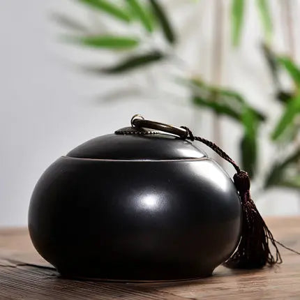 Ceramic Little Tea Caddy, Chinese, All Kinds of Tea Storage Box, Crude Pottery Canister, Container for Puer Tea, Modern Style