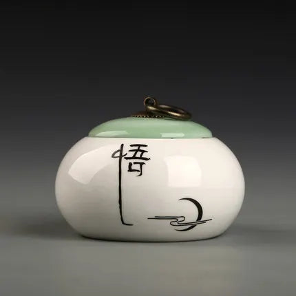 Ceramic Little Tea Caddy, Chinese, All Kinds of Tea Storage Box, Crude Pottery Canister, Container for Puer Tea, Modern Style