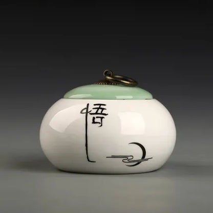 Ceramic Little Tea Caddy, Chinese, All Kinds of Tea Storage Box, Crude Pottery Canister, Container for Puer Tea, Modern Style
