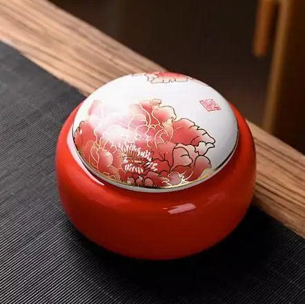 Ceramic Little Tea Caddy, Chinese, All Kinds of Tea Storage Box, Crude Pottery Canister, Container for Puer Tea, Modern Style
