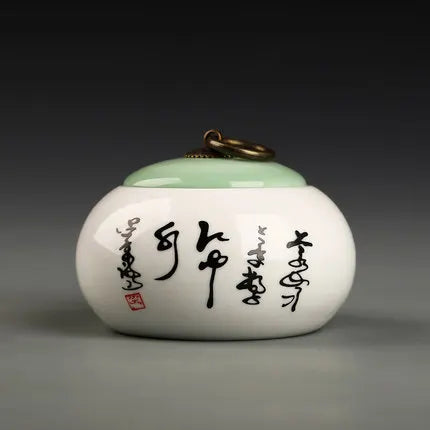Ceramic Little Tea Caddy, Chinese, All Kinds of Tea Storage Box, Crude Pottery Canister, Container for Puer Tea, Modern Style