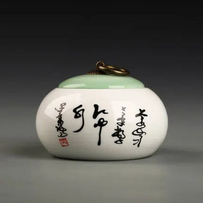 Ceramic Little Tea Caddy, Chinese, All Kinds of Tea Storage Box, Crude Pottery Canister, Container for Puer Tea, Modern Style
