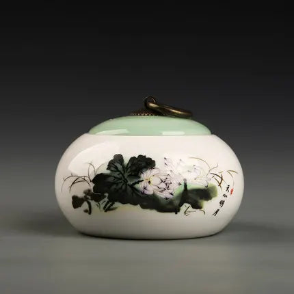 Ceramic Little Tea Caddy, Chinese, All Kinds of Tea Storage Box, Crude Pottery Canister, Container for Puer Tea, Modern Style