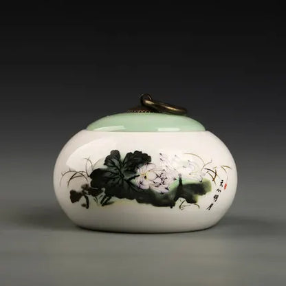 Ceramic Little Tea Caddy, Chinese, All Kinds of Tea Storage Box, Crude Pottery Canister, Container for Puer Tea, Modern Style
