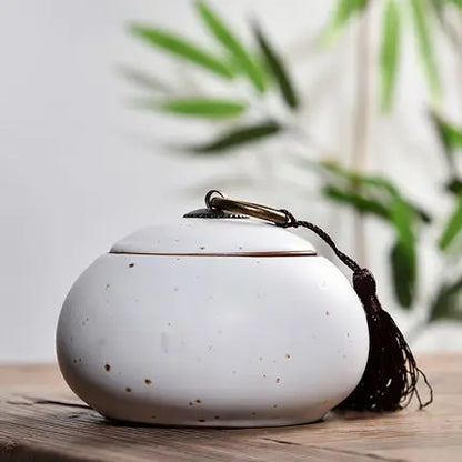 Ceramic Little Tea Caddy, Chinese, All Kinds of Tea Storage Box, Crude Pottery Canister, Container for Puer Tea, Modern Style