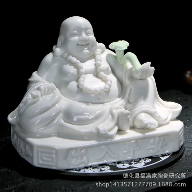 Ceramic Maitreya car ornaments car Buddha car luxury perfume seat creative Car decoration