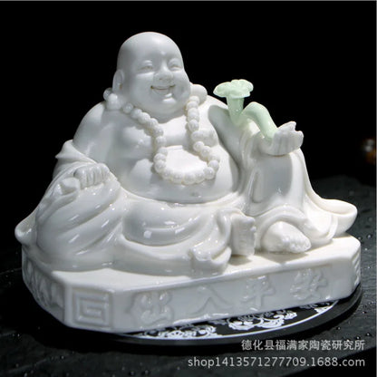 Ceramic Maitreya car ornaments car Buddha car luxury perfume seat creative Car decoration