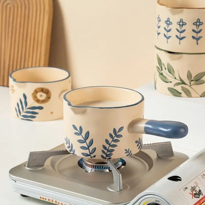 Ceramic Milk Cooker New Hand-painted Milk Cooker Baby Darling Small Casserole Cooker Gas Cooker Gas Cooker Dual Use