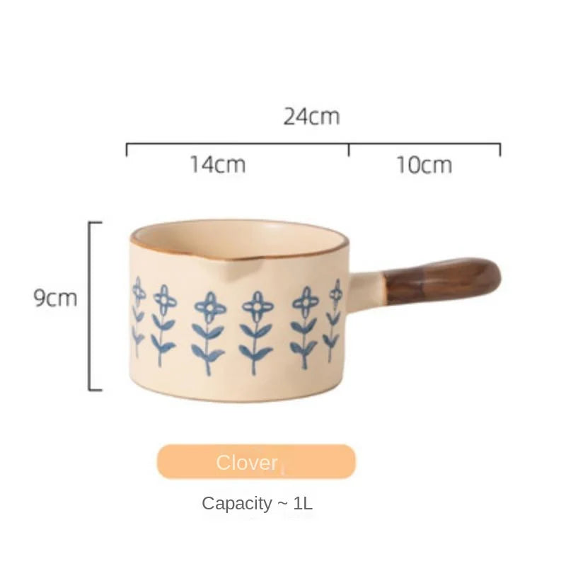 Ceramic Milk Cooker New Hand-painted Milk Cooker Baby Darling Small Casserole Cooker Gas Cooker Gas Cooker Dual Use
