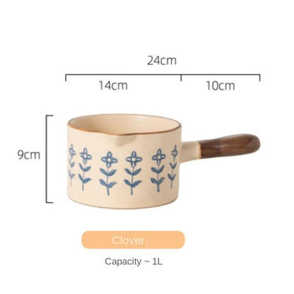 Ceramic Milk Cooker New Hand-painted Milk Cooker Baby Darling Small Casserole Cooker Gas Cooker Gas Cooker Dual Use