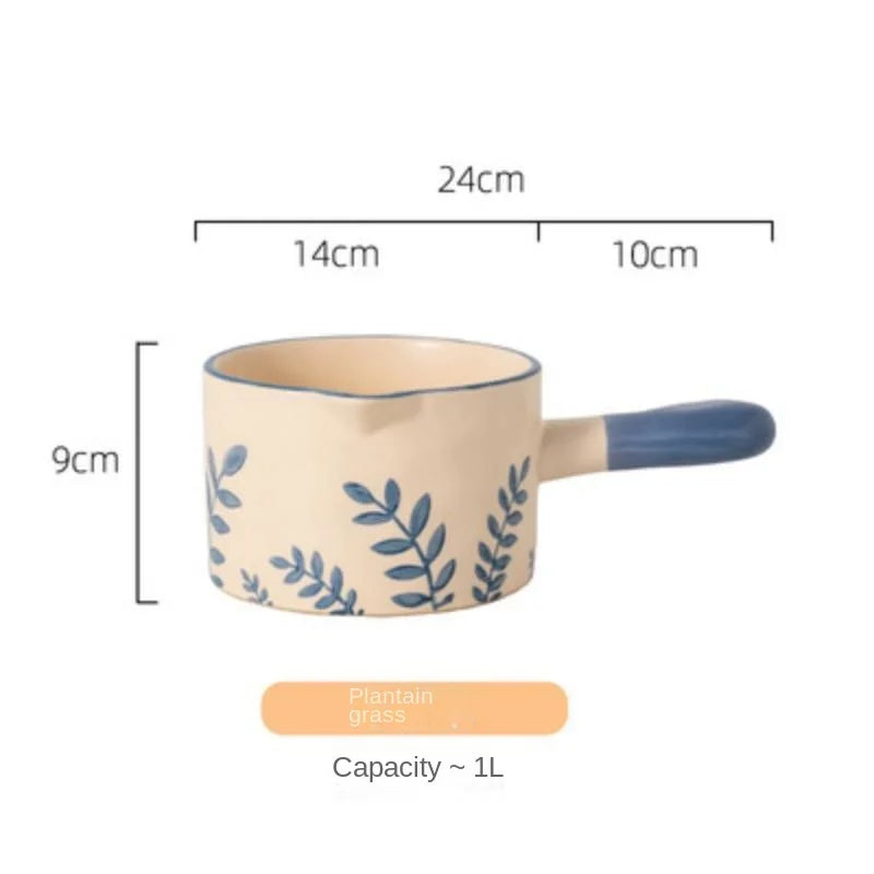 Ceramic Milk Cooker New Hand-painted Milk Cooker Baby Darling Small Casserole Cooker Gas Cooker Gas Cooker Dual Use