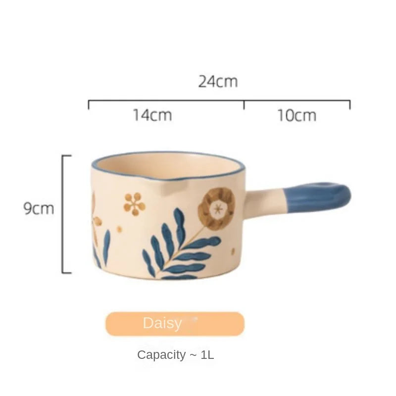 Ceramic Milk Cooker New Hand-painted Milk Cooker Baby Darling Small Casserole Cooker Gas Cooker Gas Cooker Dual Use