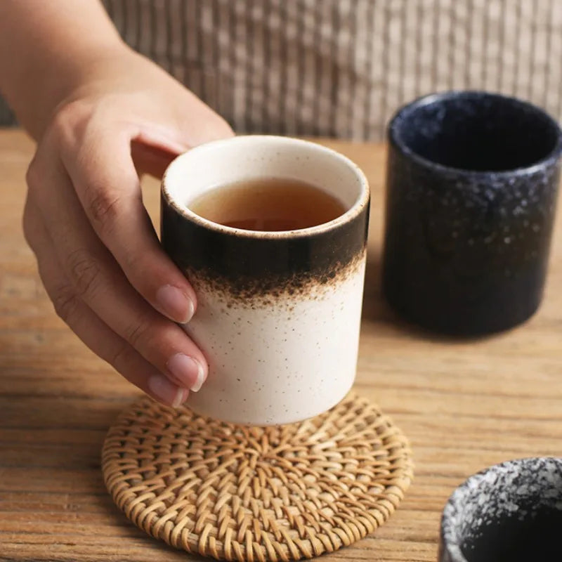 Ceramic Mug Coffee Cup Soup Tun Cup Juice Glass Japanese Style and Wind Creativity Cups Drinkware Kitchen Dining Bar Home Garden