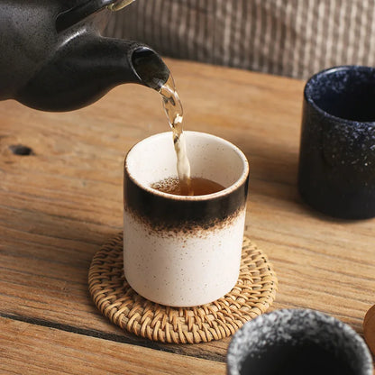 Ceramic Mug Coffee Cup Soup Tun Cup Juice Glass Japanese Style and Wind Creativity Cups Drinkware Kitchen Dining Bar Home Garden