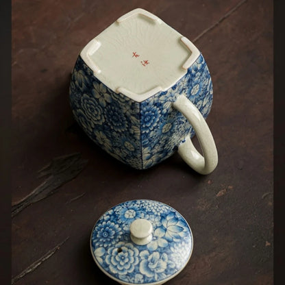 Ceramic Opening Blue and White Kettle Chinese Pottery Teapot Tea Ceremony Set Milk Oolong Tea Tie Guan Yin Jasmine Teaware Type