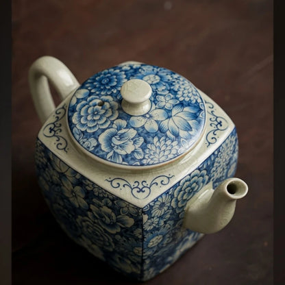 Ceramic Opening Blue and White Kettle Chinese Pottery Teapot Tea Ceremony Set Milk Oolong Tea Tie Guan Yin Jasmine Teaware Type