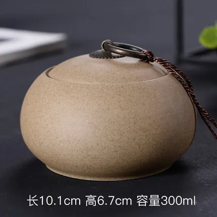 Ceramic Porcelain Tea Caddy, Chinese Style Storage Box, Portable Sealed Tea Cans, Canister for Spices Organizer, Tea Jars