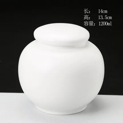 Ceramic Porcelain Tea Caddy, Chinese Style Storage Box, Portable Sealed Tea Cans, Canister for Spices Organizer, Tea Jars