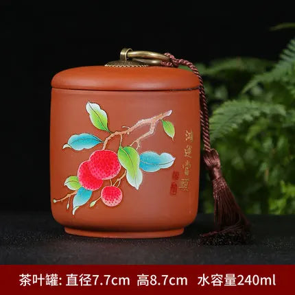 Ceramic Porcelain Tea Caddy, Chinese Style Storage Box, Portable Sealed Tea Cans, Canister for Spices Organizer, Tea Jars