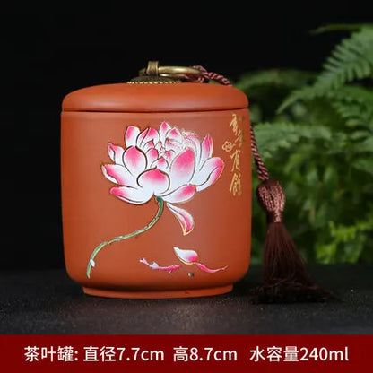 Ceramic Porcelain Tea Caddy, Chinese Style Storage Box, Portable Sealed Tea Cans, Canister for Spices Organizer, Tea Jars