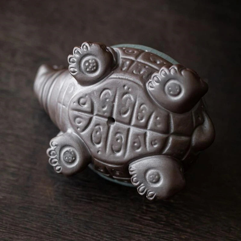 Ceramic Purple Clay Turtle Tea Strainer, Tea Filter, Pet Ornaments, Tea Set, Tea Accessories, Household