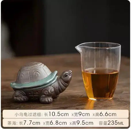 Ceramic Purple Clay Turtle Tea Strainer, Tea Filter, Pet Ornaments, Tea Set, Tea Accessories, Household