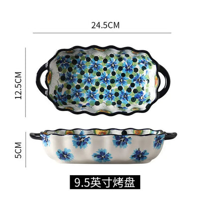 Ceramic Rice Bowl Household Binaural Soup European Style   Bowl Large Noodle Bowl Dishes Home Garden Tableware