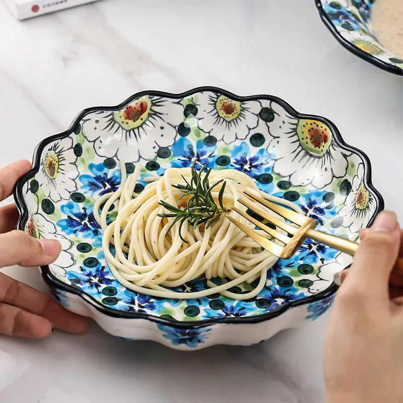 Ceramic Rice Bowl Household Binaural Soup European Style   Bowl Large Noodle Bowl Dishes Home Garden Tableware