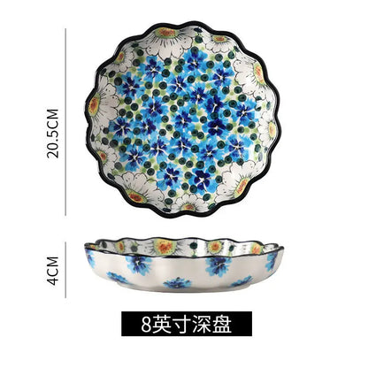 Ceramic Rice Bowl Household Binaural Soup European Style   Bowl Large Noodle Bowl Dishes Home Garden Tableware