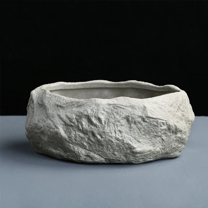Ceramic Rock Mud Imitation Stone Tea Washing Pen Wash Tea Cups, Household Tea Set Accessories, Extra Large Basin