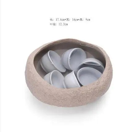 Ceramic Rock Mud Imitation Stone Tea Washing Pen Wash Tea Cups, Household Tea Set Accessories, Extra Large Basin