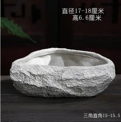 Ceramic Rock Mud Imitation Stone Tea Washing Pen Wash Tea Cups, Household Tea Set Accessories, Extra Large Basin
