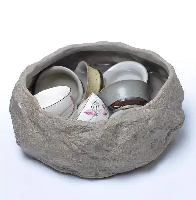 Ceramic Rock Mud Imitation Stone Tea Washing Pen Wash Tea Cups, Household Tea Set Accessories, Extra Large Basin