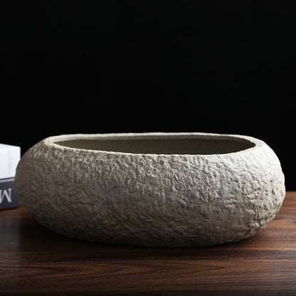 Ceramic Rock Mud Imitation Stone Tea Washing Pen Wash Tea Cups, Household Tea Set Accessories, Extra Large Basin