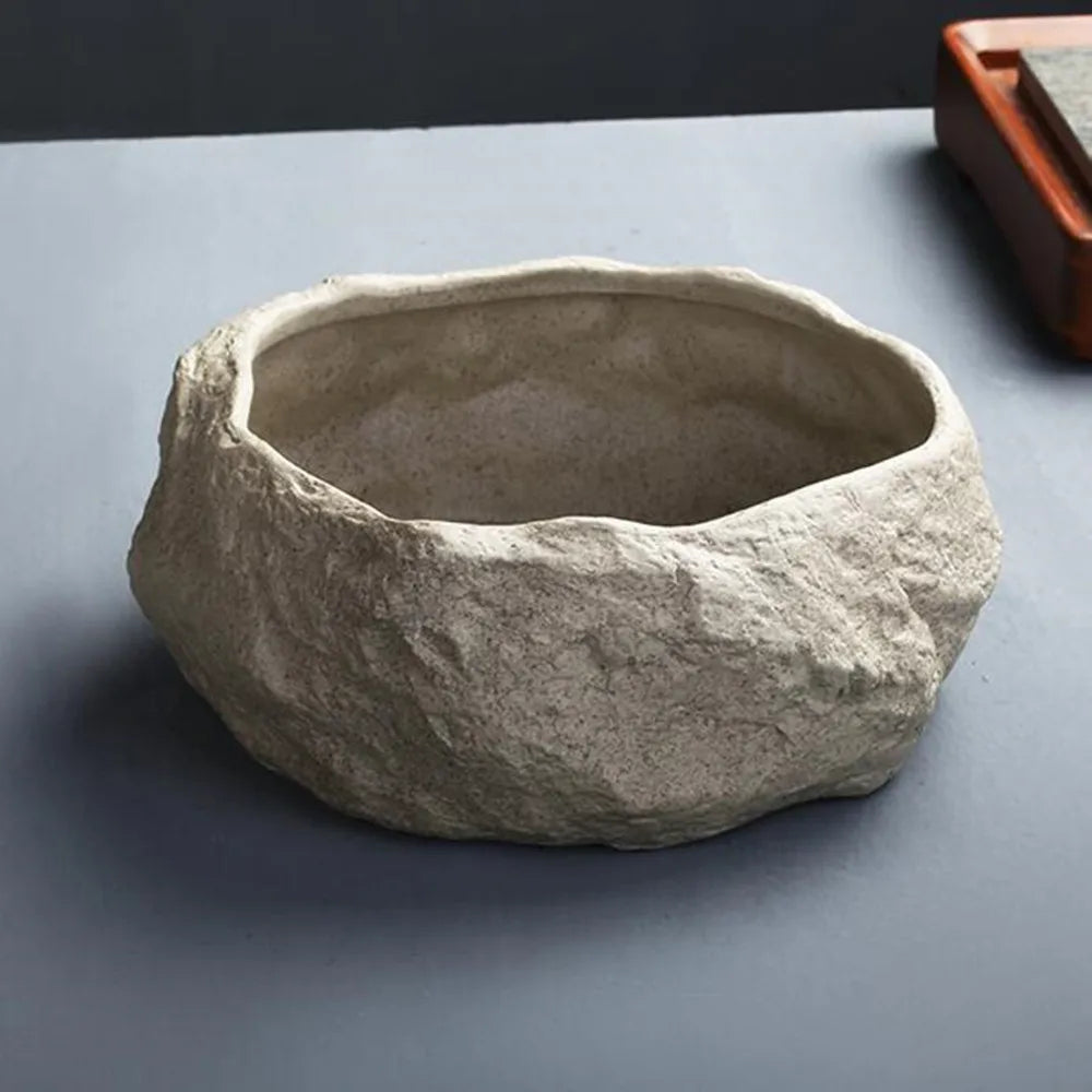 Ceramic Rock Mud Imitation Stone Tea Washing Pen Wash Tea Cups, Household Tea Set Accessories, Extra Large Basin