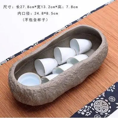 Ceramic Rock Mud Imitation Stone Tea Washing Pen Wash Tea Cups, Household Tea Set Accessories, Extra Large Basin